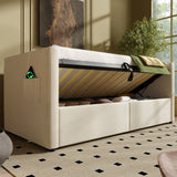 Upholstered Daybed With Hydraulic Storage And USB / Type - C Charging