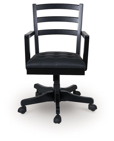 Wildenauer - Brown / Black - Home Office Swivel Desk Chair by Signature Design by Ashley® | Bel Furniture