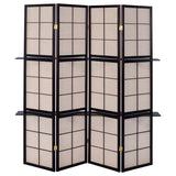 Iggy - 4-Panel Room Divider Folding Shoji Screen - Cappuccino by CoasterEveryday | Bel Furniture