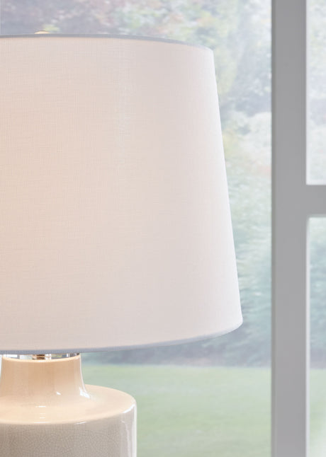 Cylener - Off White - Ceramic Table Lamp by Ashley Furniture | Bel Furniture