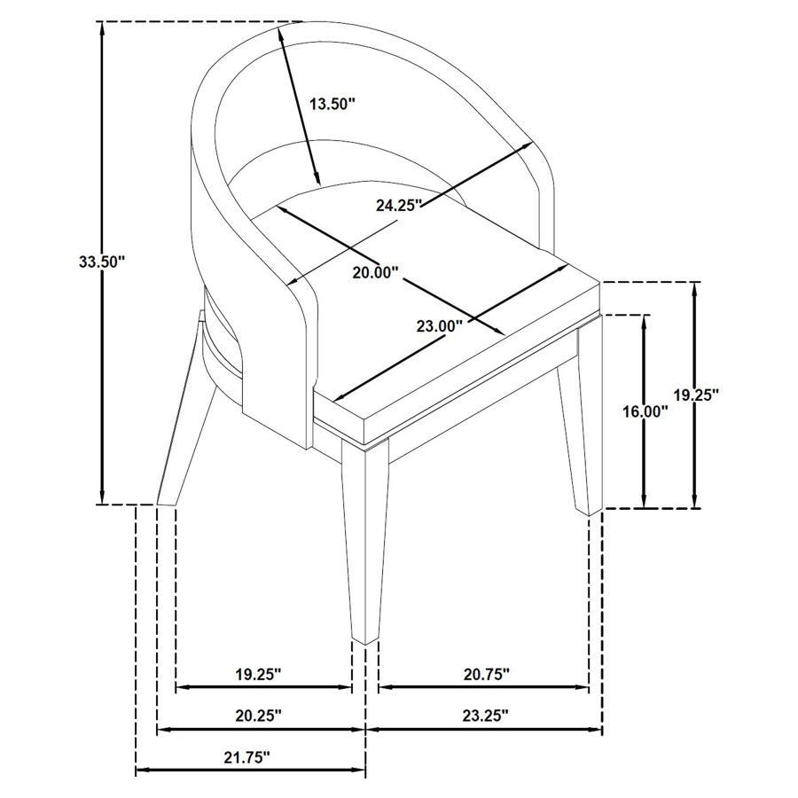 Leandro - Upholstered Dining Arm Chair (Set of 2) - Burnished Black / Cream