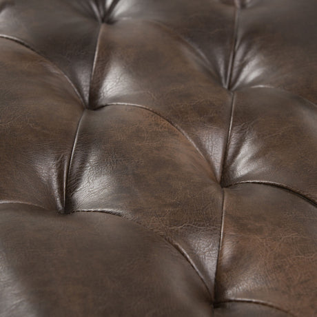 Henley - Tufted Ottoman Bench - Distressed Brown by Simpli-Home | Bel Furniture