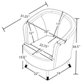 Ellorie - Upholstered Channel Back Curved Chair - Beige by Coaster Fine Furniture | Bel Furniture