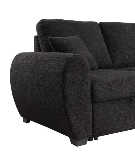 Veronica - Reversible Sleeper Sectional Sofa With Storage Chaise - Black