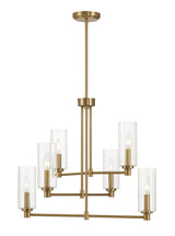 Timeless - 6 Lights Chandelier With Clear Ribbed Satin - Antique Brass / Clear / Gold by Ashcroft Furniture | Bel Furniture