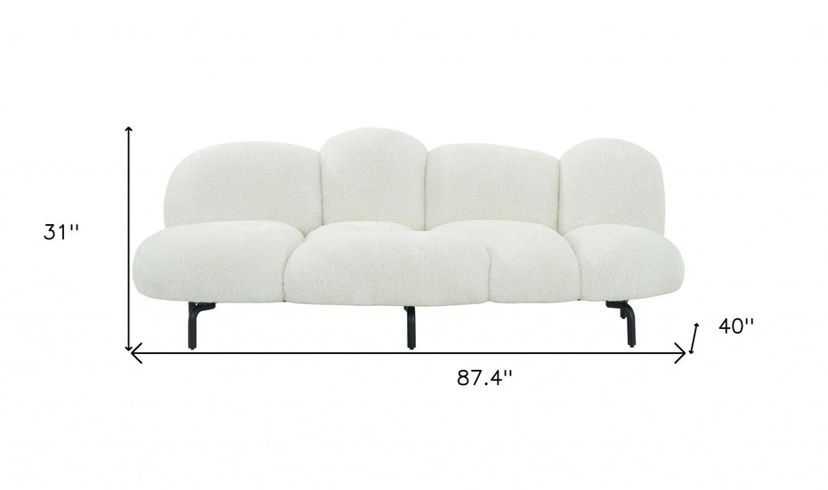 Sherpa Bubble Cushion Sofa - White