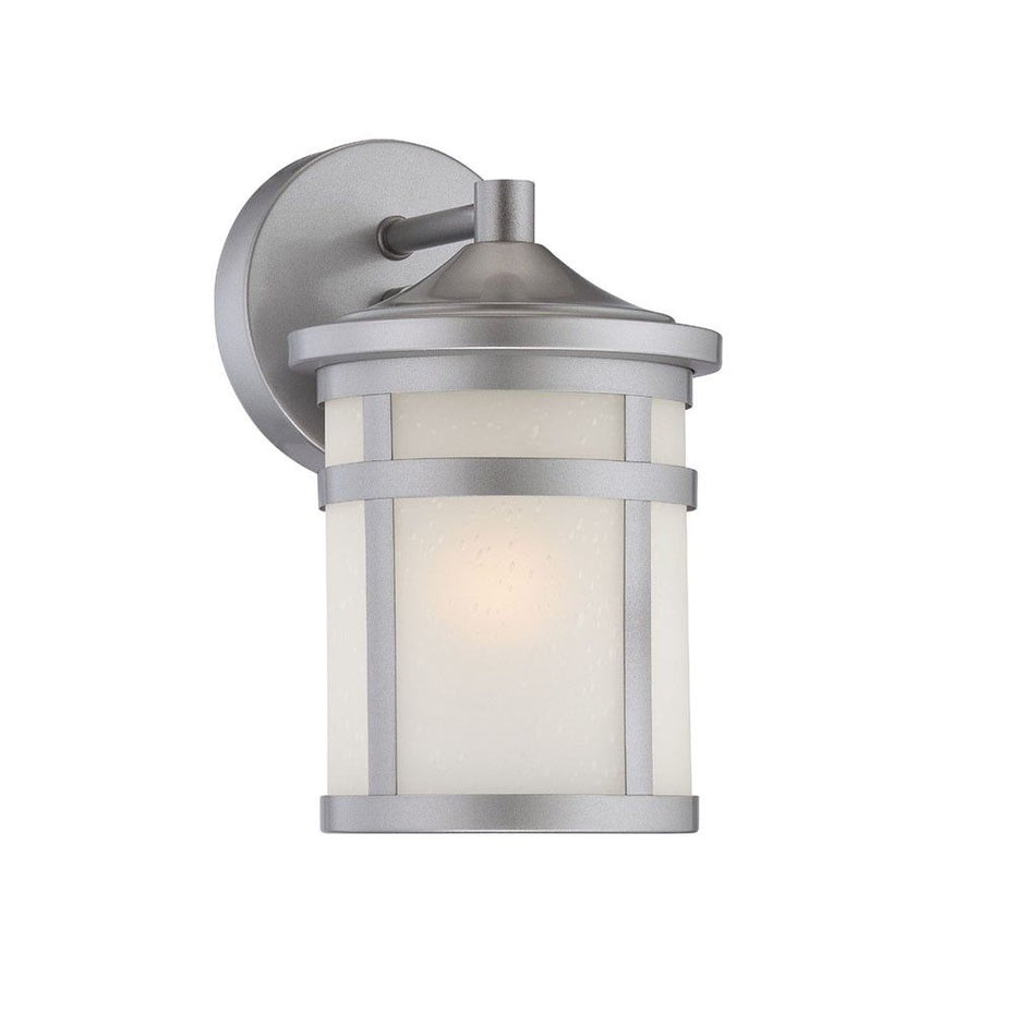 Hanging Lantern Shape Wall Light - Brushed Silver