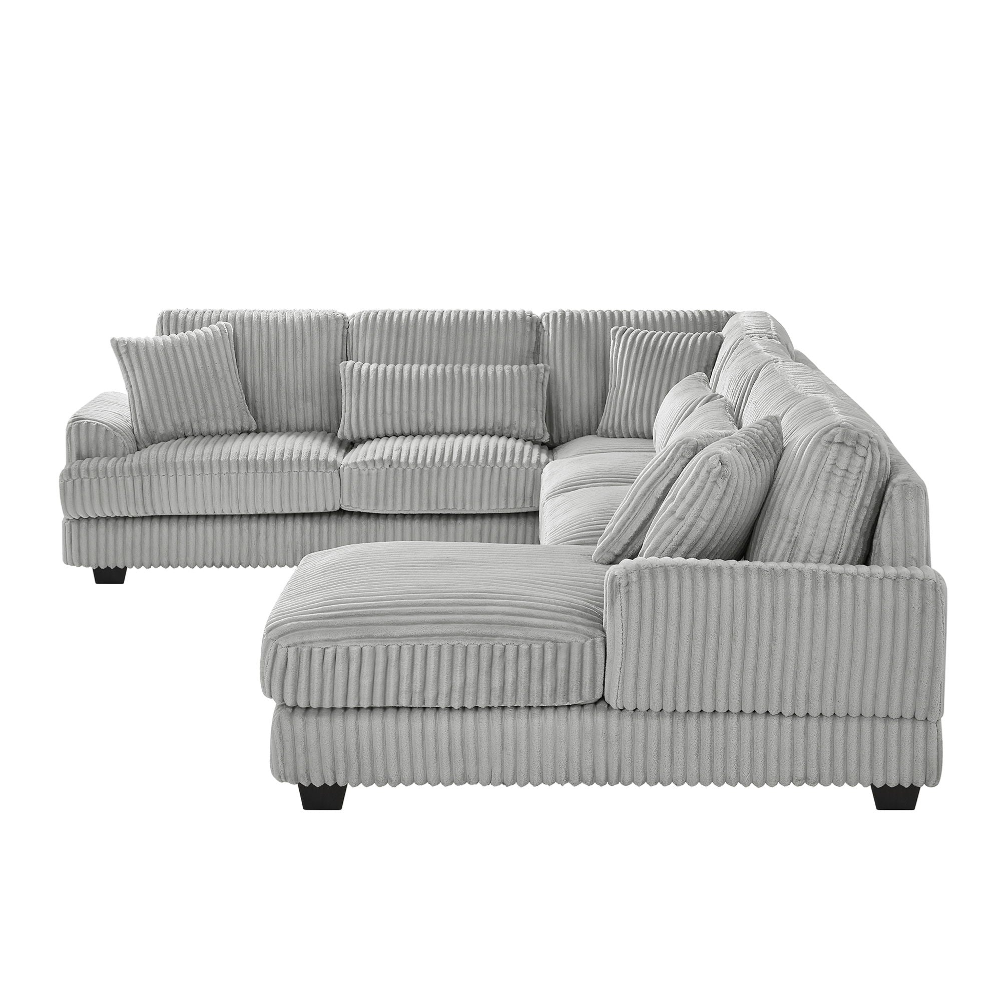 Oversized Sectional Sofa U - Shaped Sofa Couch Modern Sofa Upholstered In Soft Corduroy With A Chaise Lounge For Living Room