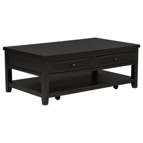 Concord - 2-Drawer Rectangular Coffee Table - Distressed Java by Coaster Fine Furniture | Bel Furniture