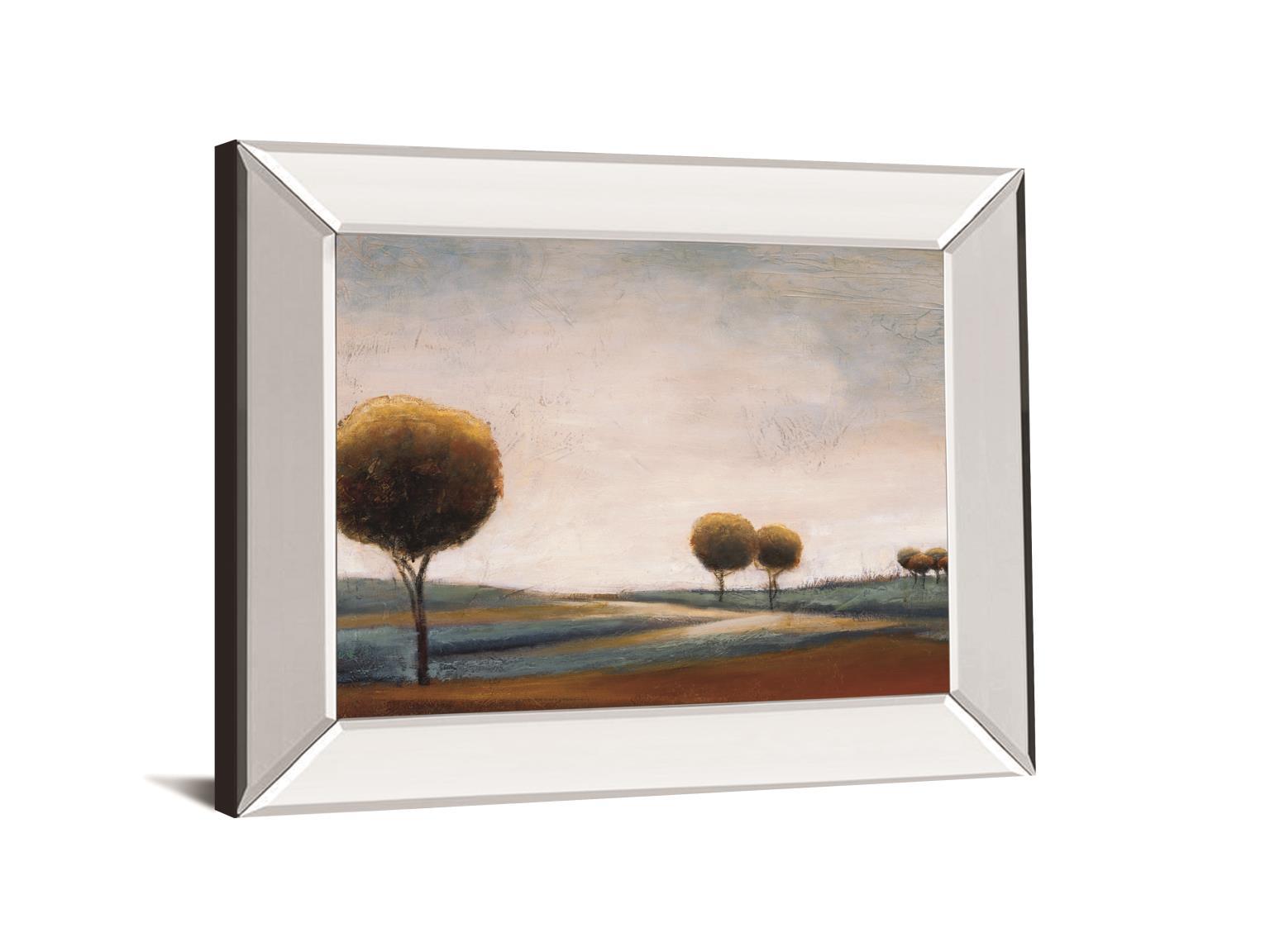 Tranquil Plains I By Ursula Salemink-Roos - Mirror Framed Print Wall Art - Dark Brown