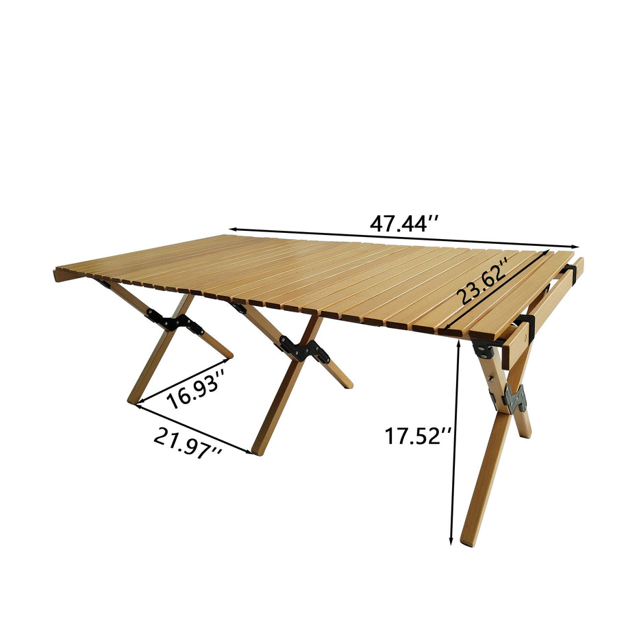 Multi-Function Wooden Foldable Portable Patio Dining Table, Indoor And Outdoor Universal - Natural