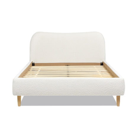 Roman - Curved Headboard Upholstered Platform Bed by Jennifer Taylor Home | Bel Furniture
