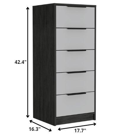 Five Drawer Chest - White