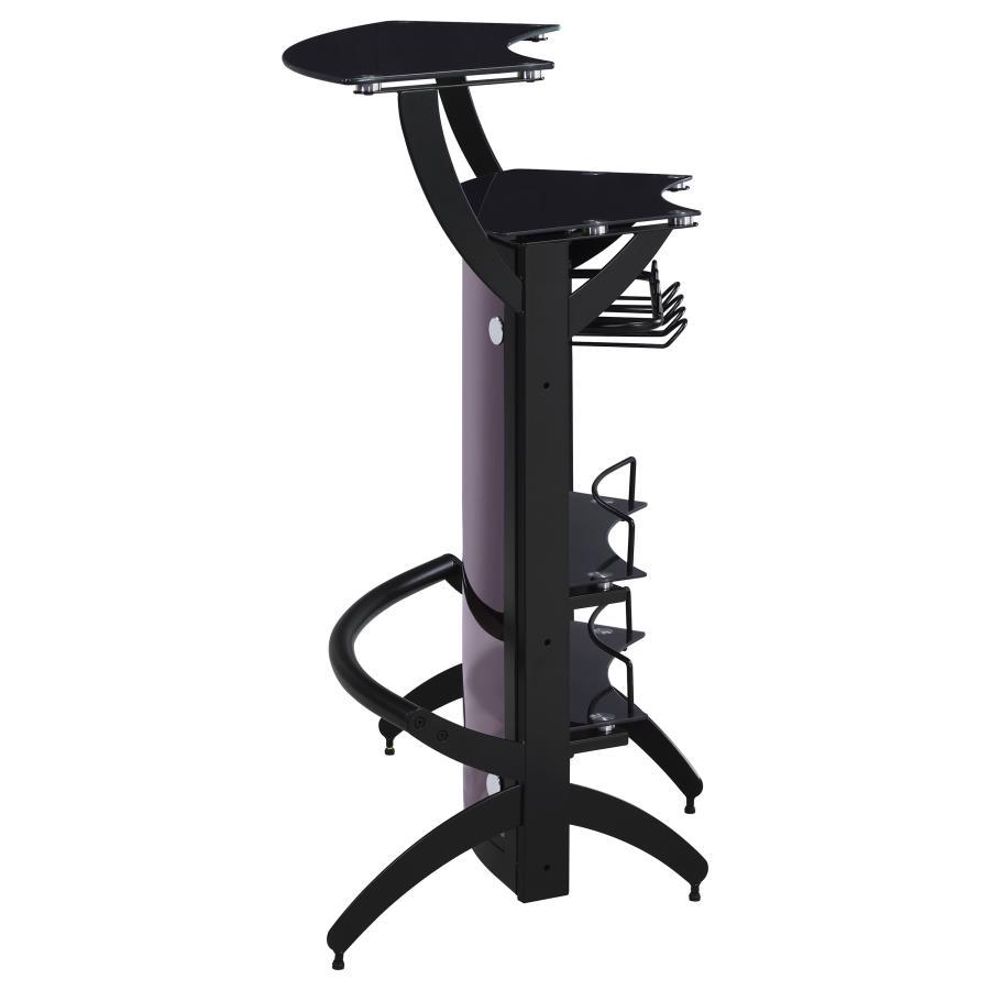 Dallas - 2-Shelf Curved Freestanding Home Bar Cabinet by CoasterEssence | Bel Furniture