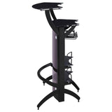 Dallas - 2-Shelf Curved Freestanding Home Bar Cabinet by CoasterEssence | Bel Furniture