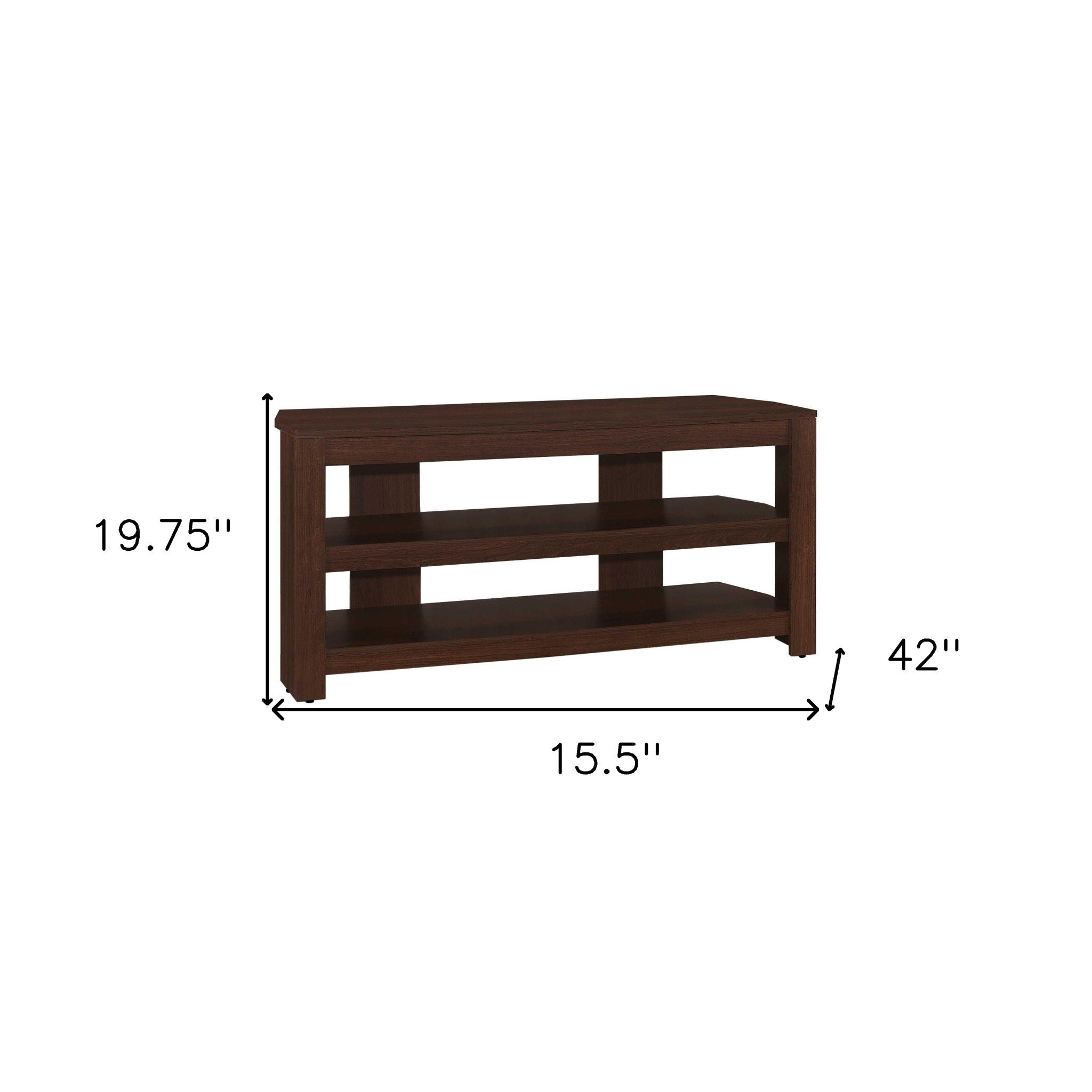 Particleboard Open Shelving TV Stand - Dark Brown