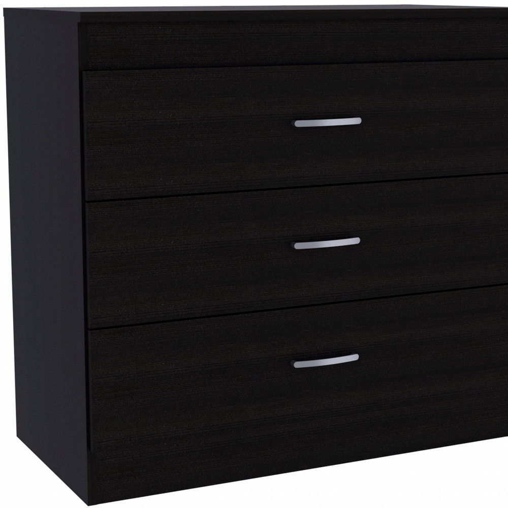 Three Drawer Dresser Wooden - Black