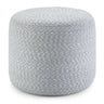 Bayley - Versatile Round Braided Pouf Light Blue by Simpli-Home | Bel Furniture