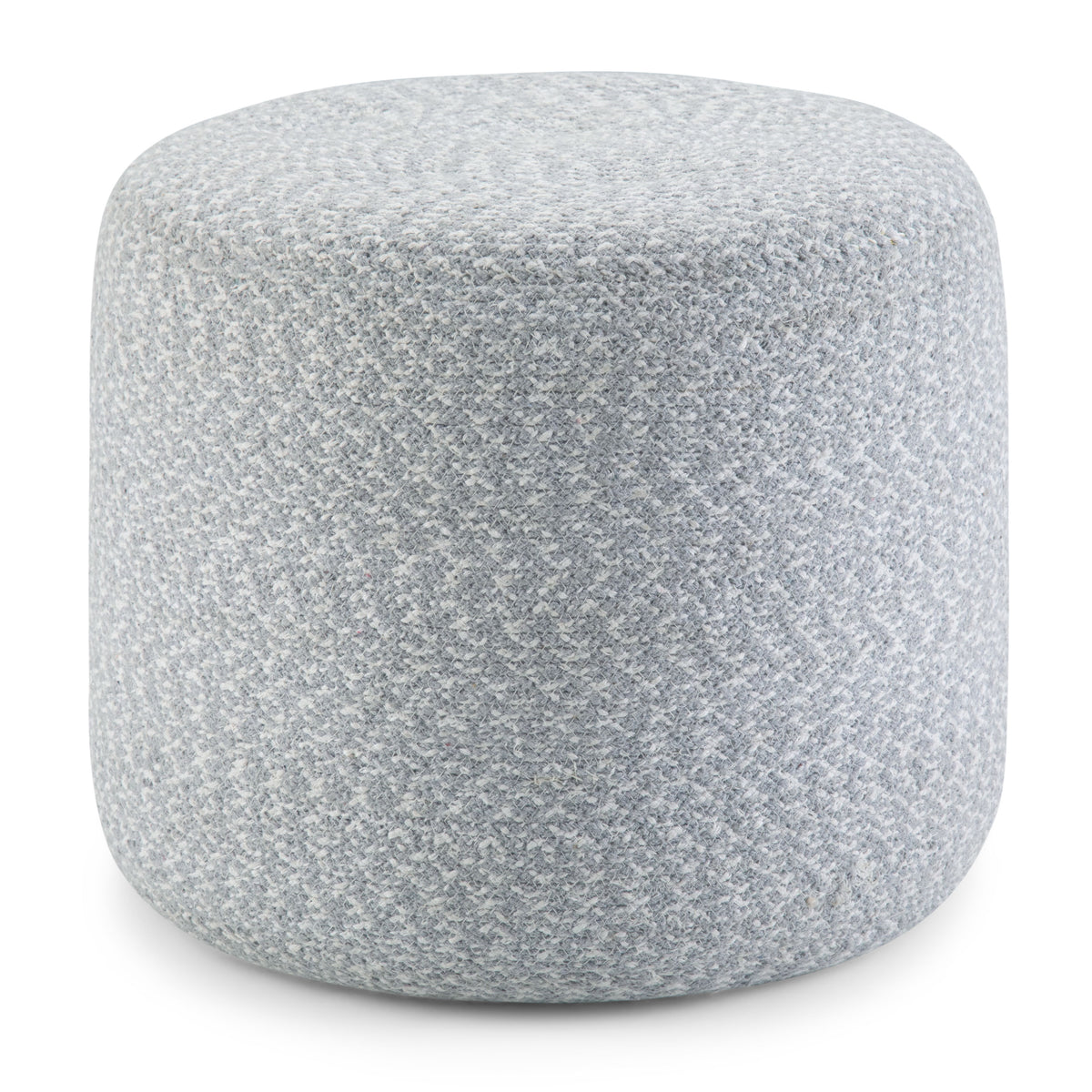 Bayley - Versatile Round Braided Pouf Light Blue by Simpli-Home | Bel Furniture