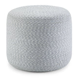 Bayley - Versatile Round Braided Pouf Light Blue by Simpli-Home | Bel Furniture