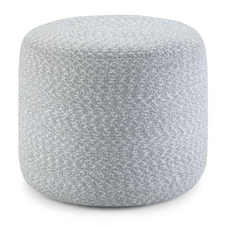 Bayley - Versatile Round Braided Pouf Light Blue by Simpli-Home | Bel Furniture