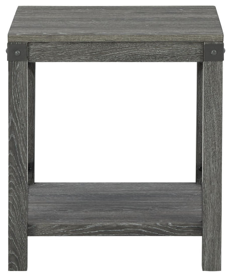 Freedan - Grayish Brown - Square End Table by Signature Design by Ashley® | Bel Furniture