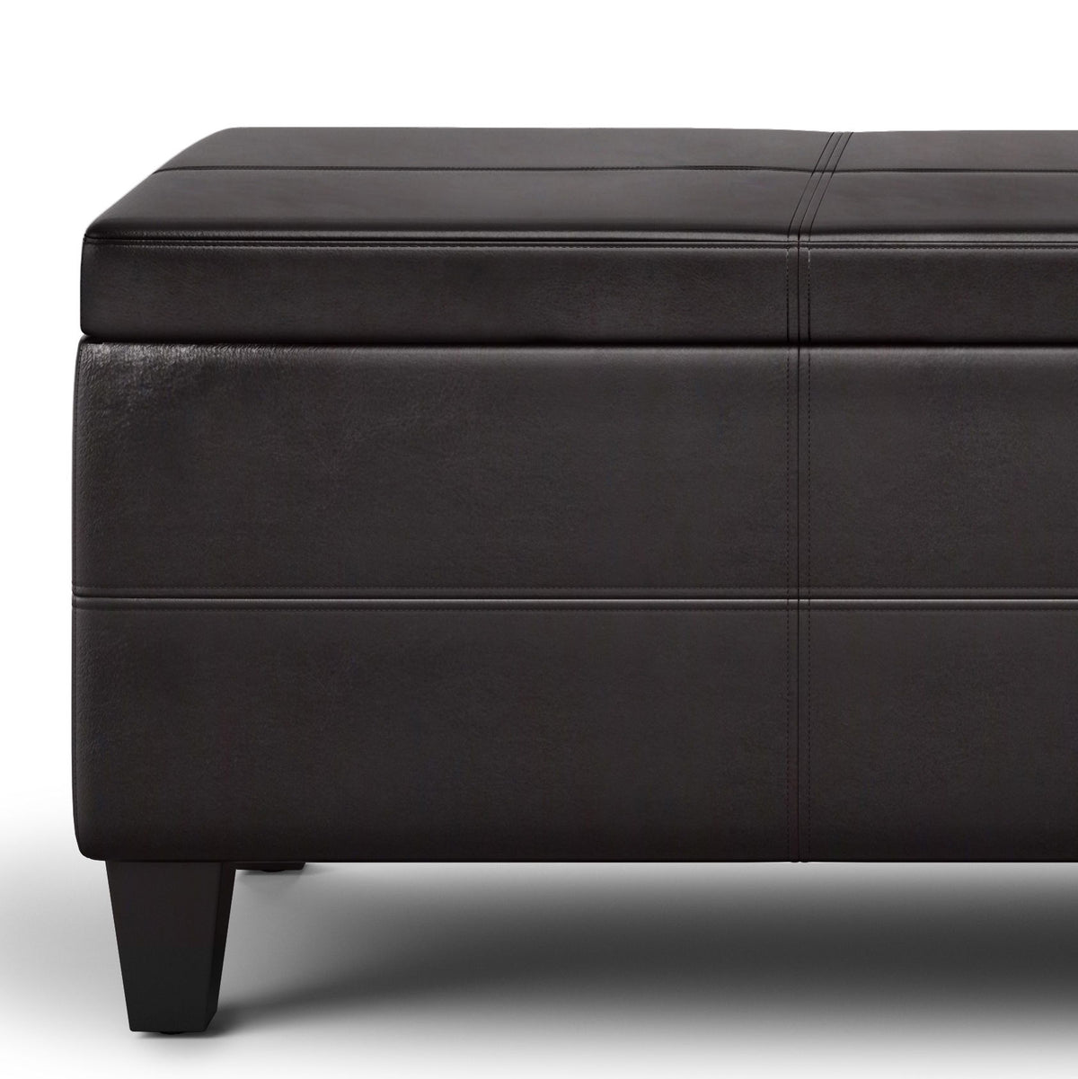 Avalon - Lift Top Rectangular Storage Ottoman - Tanners Brown by Simpli-Home | Bel Furniture