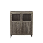 Modern Grooved Door Accent Cabinet