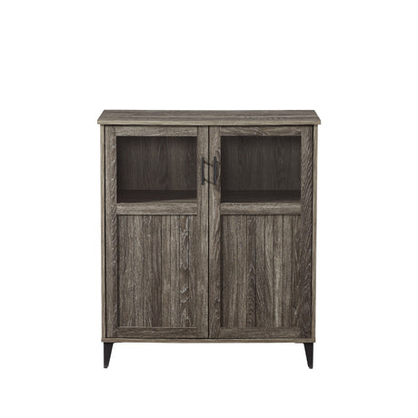 Modern Grooved Door Accent Cabinet Dark Gray by Walker Edison | Bel Furniture
