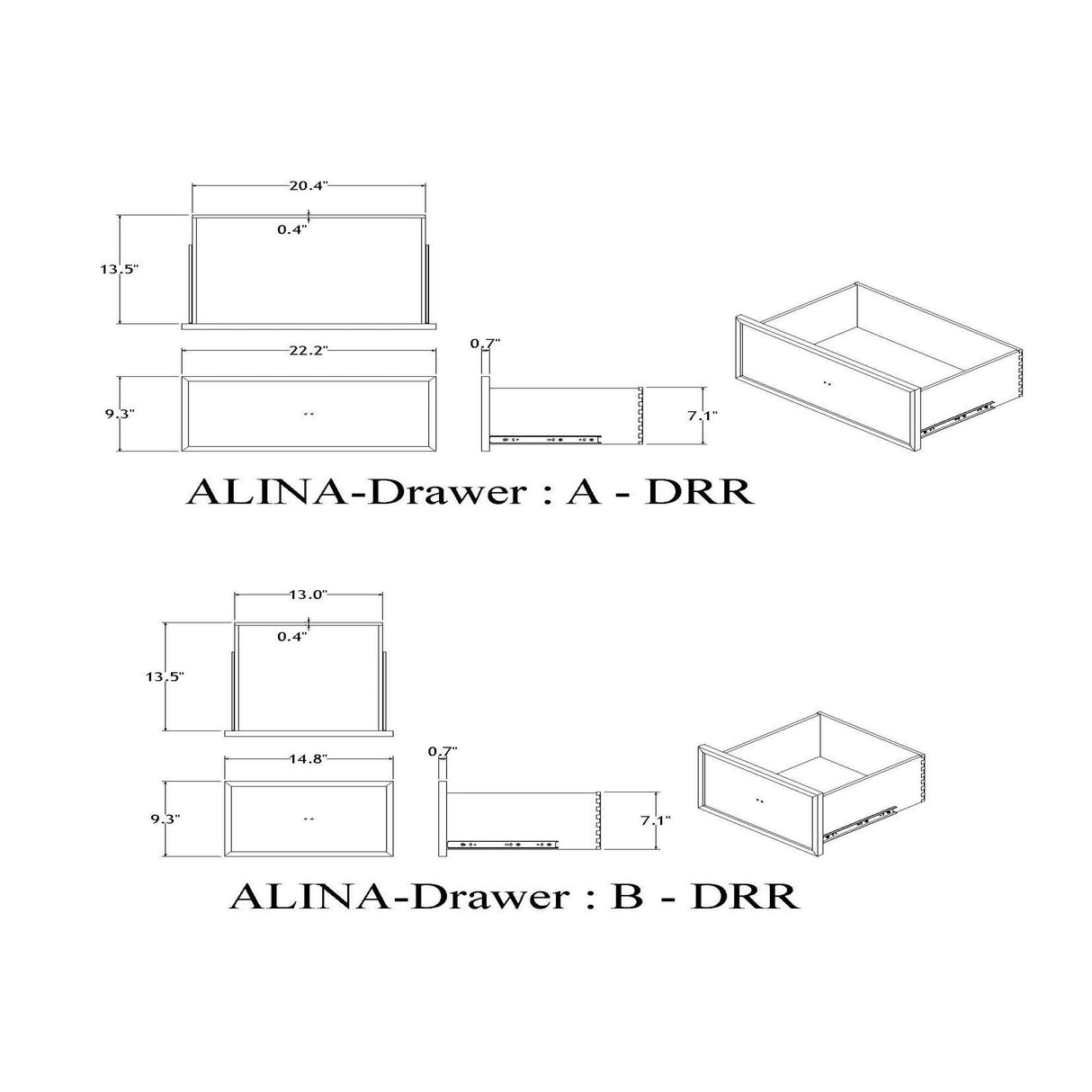 Adalid - Dresser With LED Light And Glittered Drawer Fronts - White