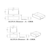 Adalid - Dresser With LED Light And Glittered Drawer Fronts - White