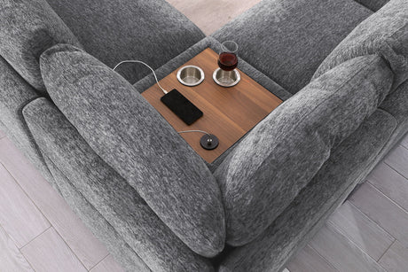 Celine - Fabric Corner Sectional Sofa With Right-Facing Chaise, Cupholders, And Charging Ports - view 7