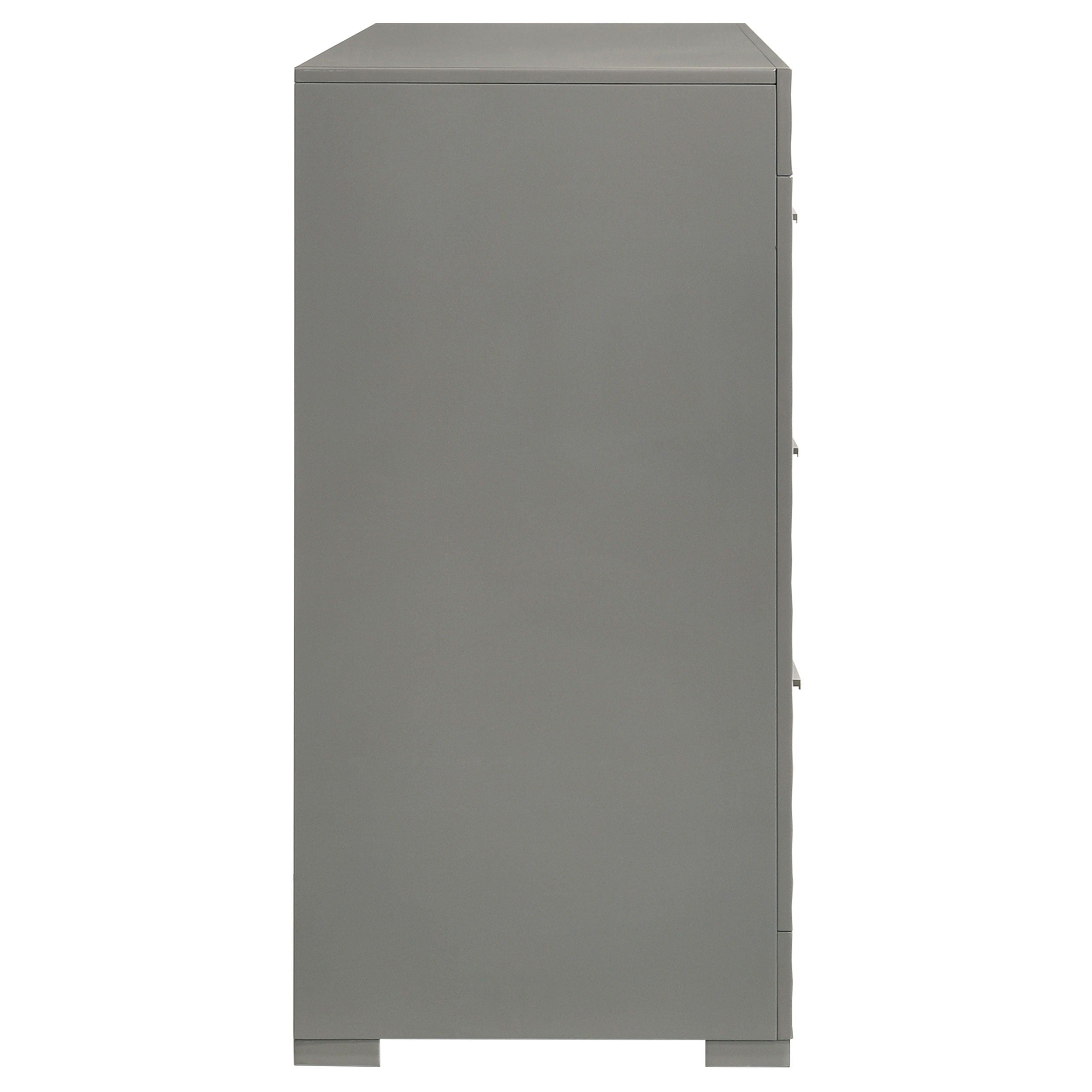 Ives - 6-Drawer Dresser Cabinet - Gray High Gloss