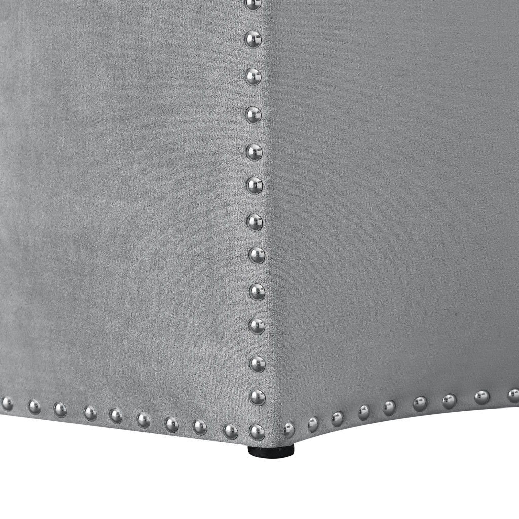 Linen Specialty Cocktail Ottoman - Gray