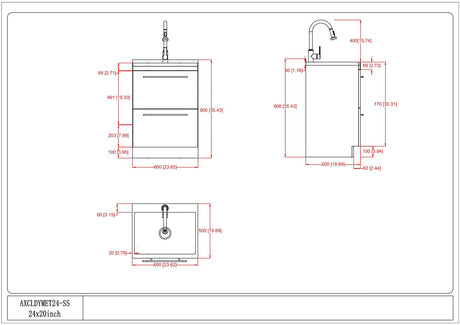 Metro - Laundry Cabinet & Faucet And Stainless Steel Sink - view 5
