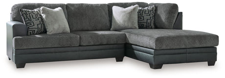 Brixley Pier - Sectonal Dark Gray 2 Pc. Right Arm Facing Corner Chaise Sectional by Benchcraft® | Bel Furniture