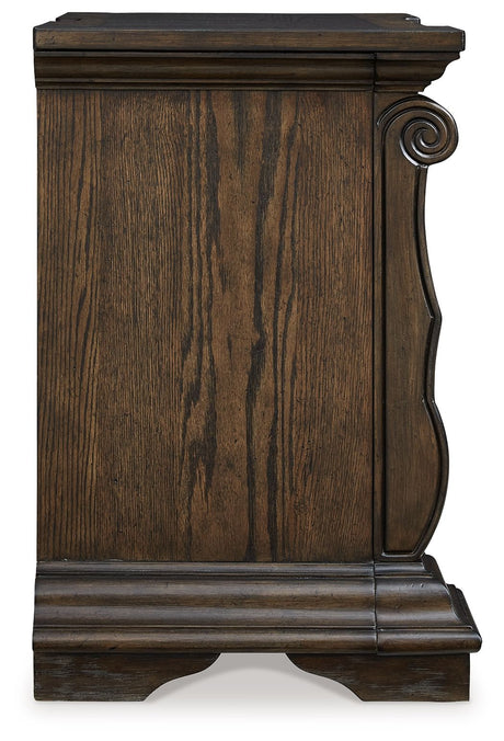 Maylee - Dark Brown - Three Drawer Night Stand by Signature Design by Ashley® | Bel Furniture