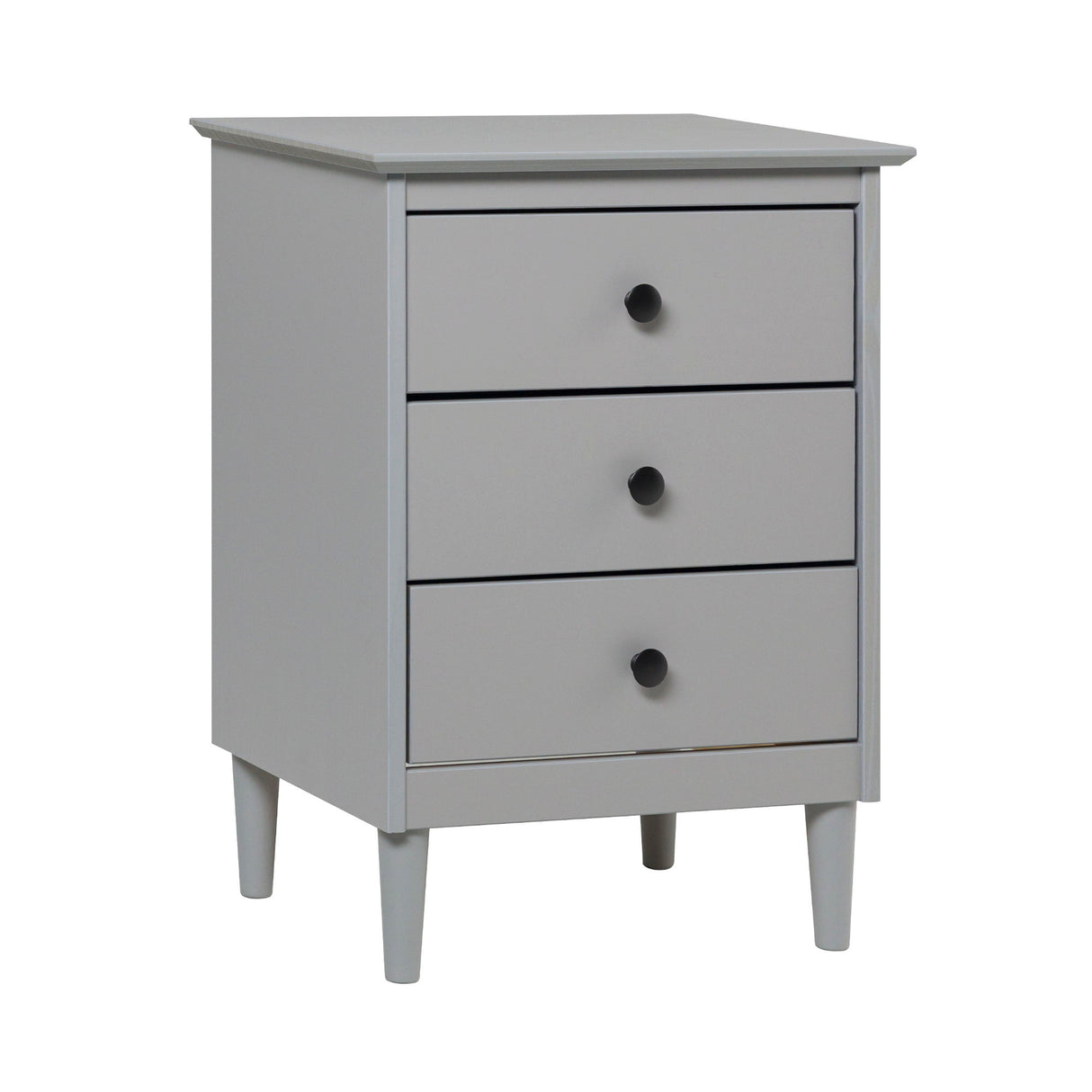 Classic 3 Drawer Solid Wood Nightstand Gray by Walker Edison | Bel Furniture