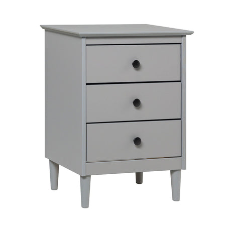 Classic 3 Drawer Solid Wood Nightstand Gray by Walker Edison | Bel Furniture