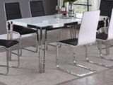 Pauline - Rectangular Glass Top Dining Table - Chrome by CoasterElevations | Bel Furniture