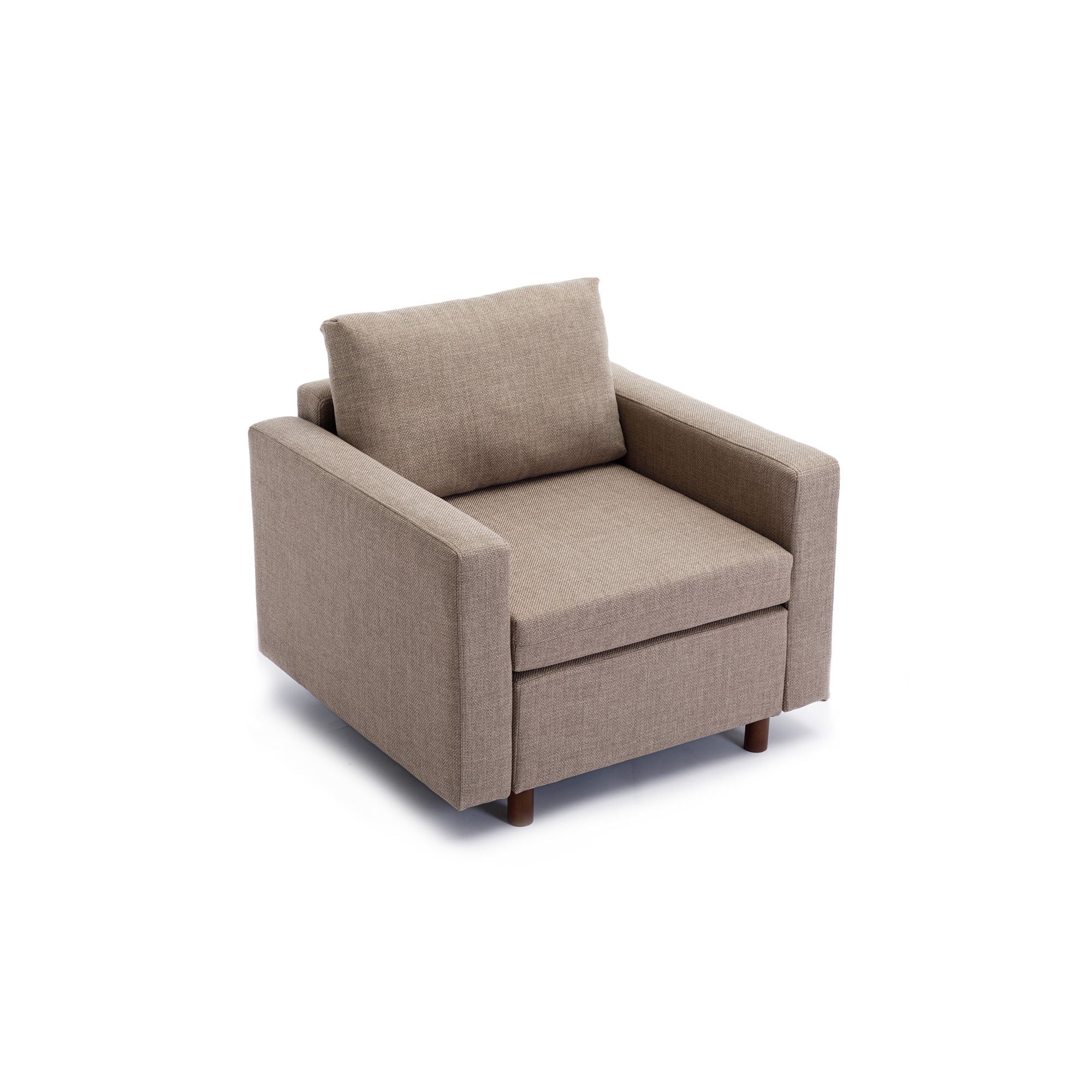 Single Seat Module Sofa Sectional Couch With Armrest With 1 Ottoman, Cushion Covers Non-Removable And Non-Washable