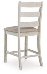 Skempton - White - Upholstered Barstool (Set of 2) by Signature Design by Ashley® | Bel Furniture