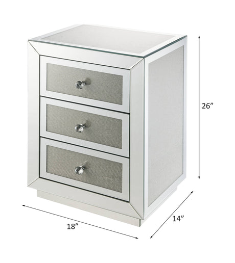 Noralie - Accent Table Mirrored / Faux Dimaonds - Silver by Urban Nest | Bel Furniture
