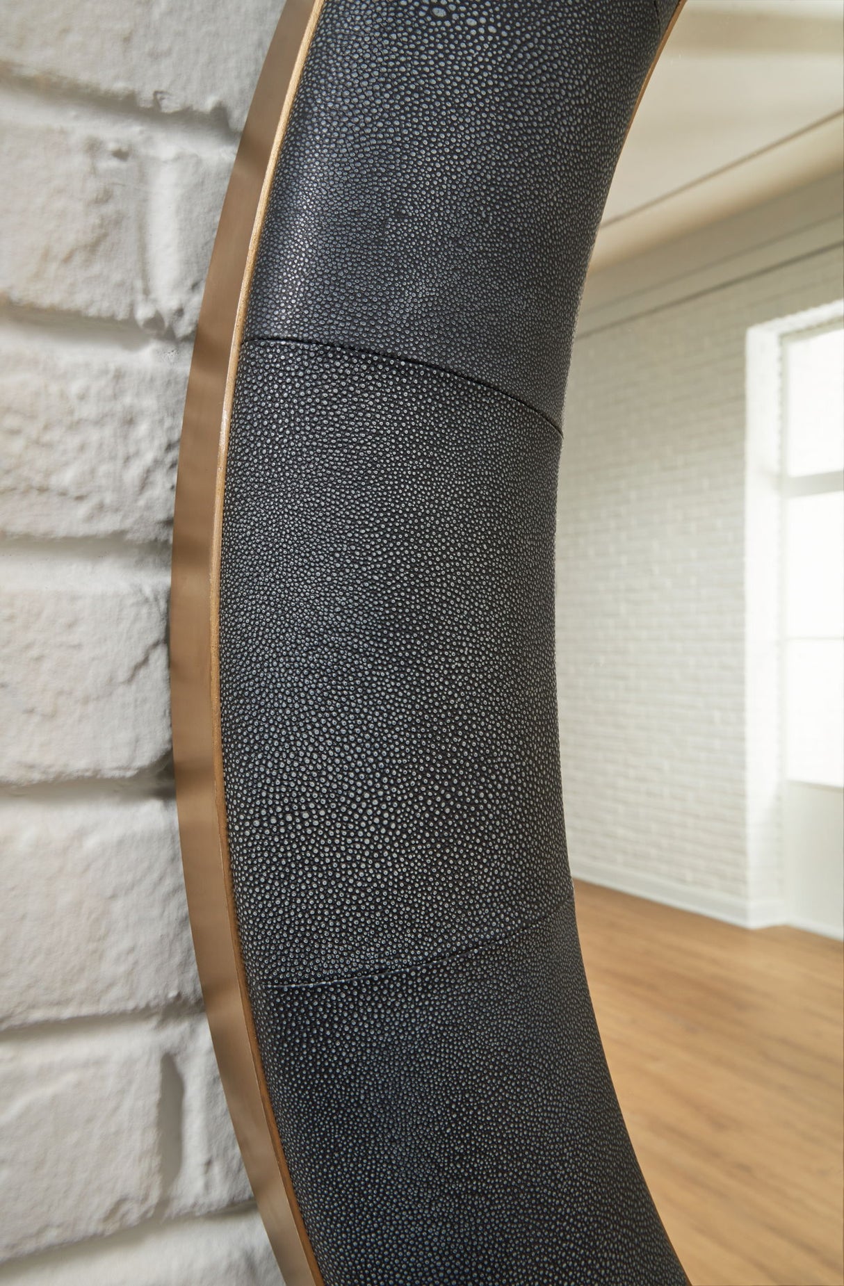 Corinsworth - Accent Mirror - Charcoal / Brass Finish