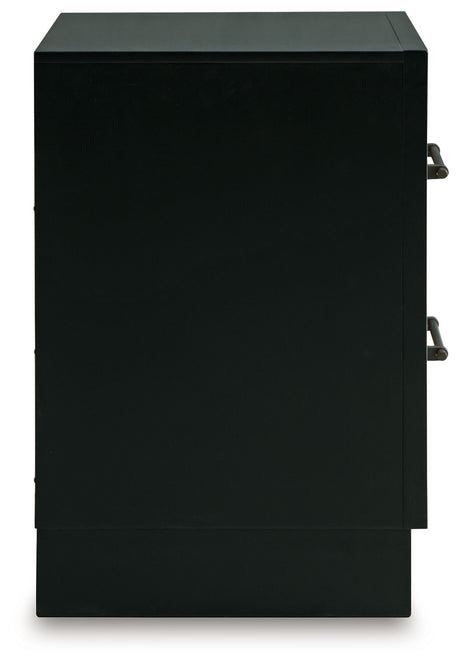 Kraeburn - Brown / Black - Two Drawer Night Stand by Benchcraft® | Bel Furniture