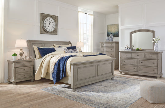 Lettner - Sleigh Bed Set Gray by Signature Design by Ashley® | Bel Furniture