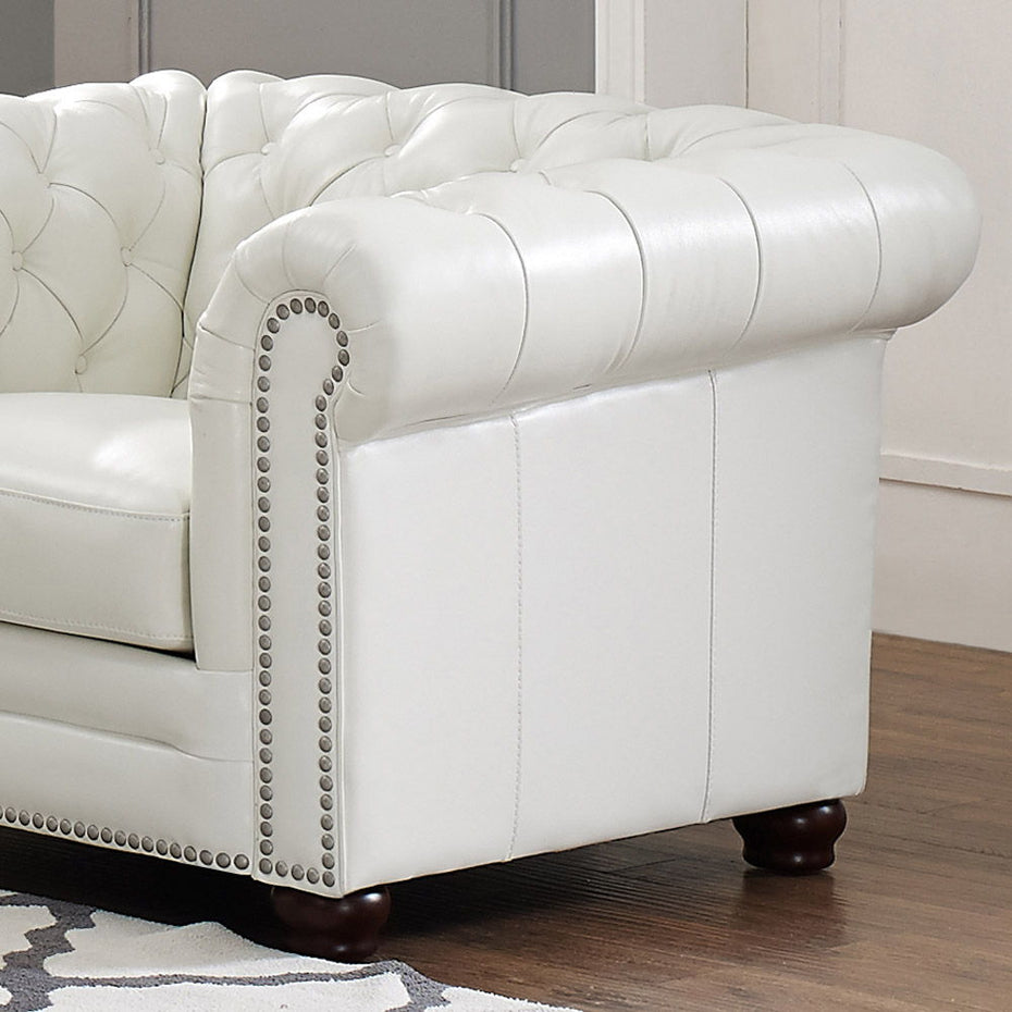 Aliso - Leather Chair - Cream White