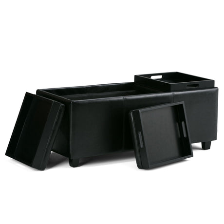 Avalon - Upholstered Storage Ottoman by Simpli-Home | Bel Furniture