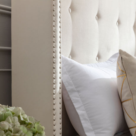 Peyton - Upholstered Bed With 54" High Headboard, Traditional Hand Buttoned Tufting - view 4