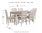 Skempton - White - Dining Room Table Set (Set of 7) by Signature Design by Ashley® | Bel Furniture